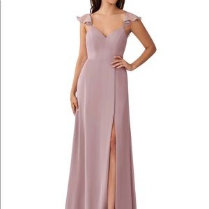 Azazie Everett Taupe Boho Dress- A8/Medium